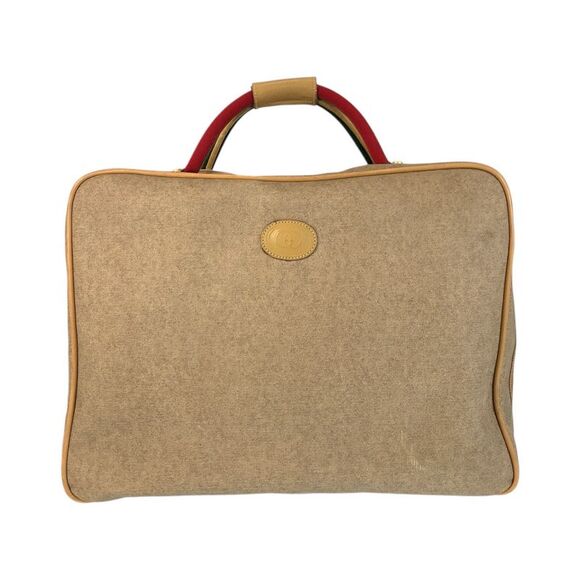 Gucci Vintage Boston Bag Beige PVC